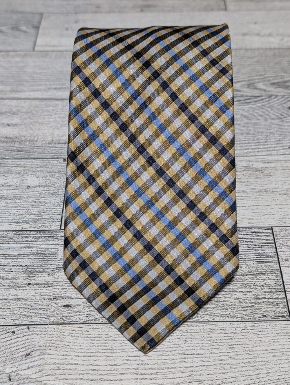 Calabrum London Plaid Silk Tie Men's Neckwear Accessory Necktie 58" X 3"